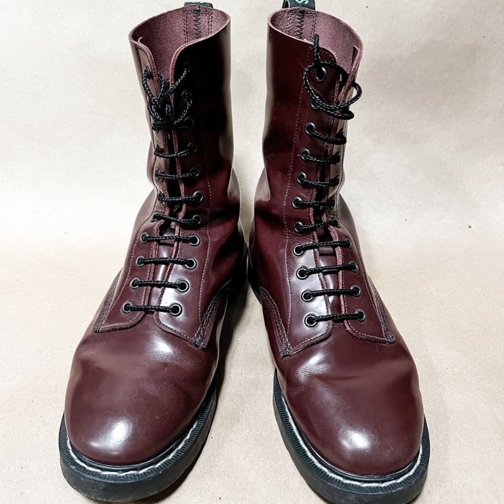 Solovair 11 Eyelet Oxblood Derby Boots Size 11 US